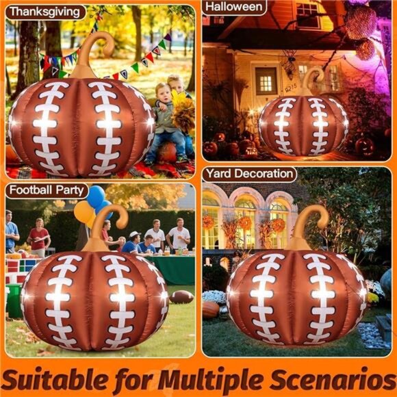 4.6FT Thanksgiving Inflatable Pumpkin Outdoor Decorations...